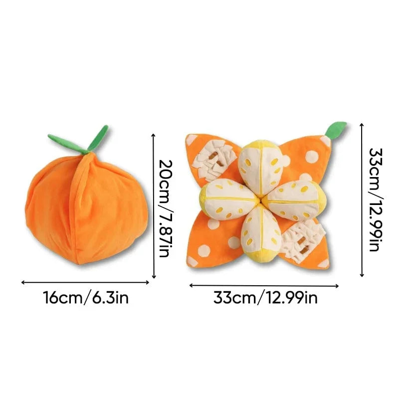 Orange Hide-and-Seek Plush Dog Toy